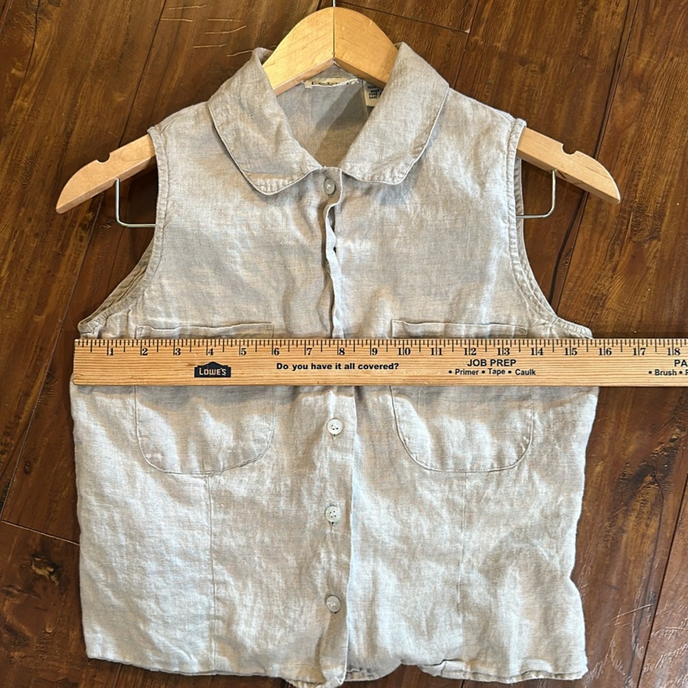Adorable Vintage Ann Taylor Loft Sleeveless‎ linen button down top 4 - Picture 4 of 7